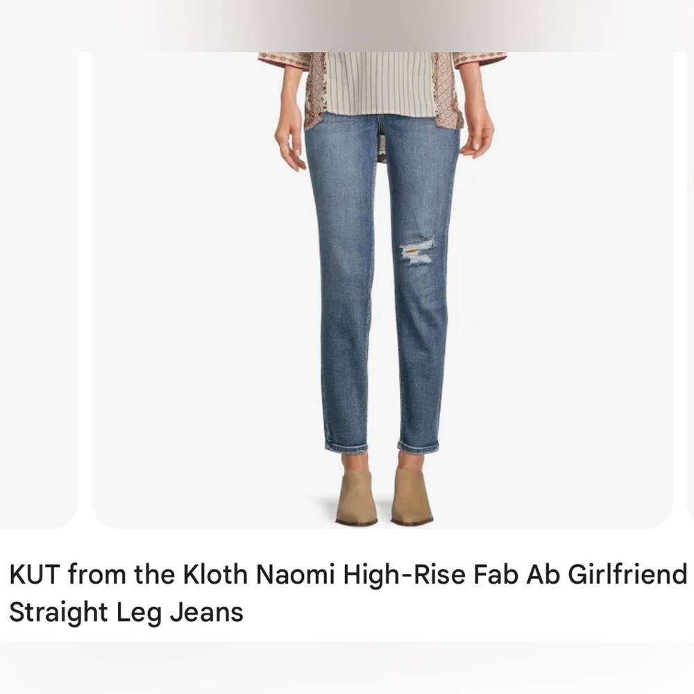 KUT from the Kloth Naomi High-Rise Fab Ab Girlfriend Straight Leg Jeans